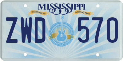 MS license plate ZWD570