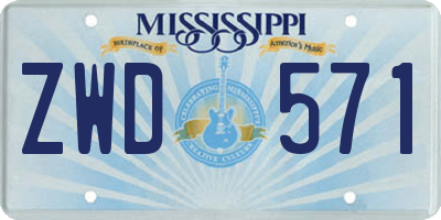 MS license plate ZWD571