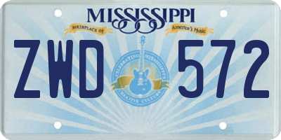 MS license plate ZWD572