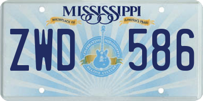 MS license plate ZWD586