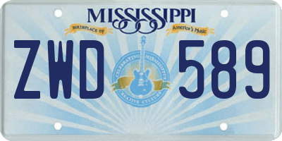 MS license plate ZWD589