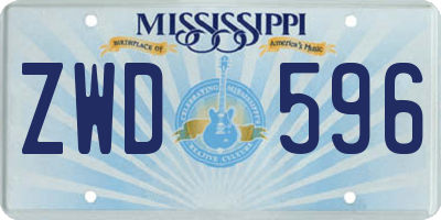 MS license plate ZWD596