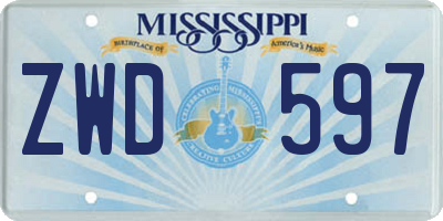 MS license plate ZWD597