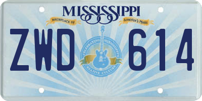 MS license plate ZWD614