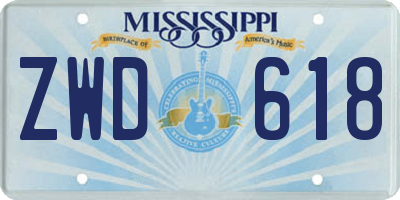 MS license plate ZWD618