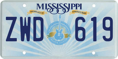 MS license plate ZWD619