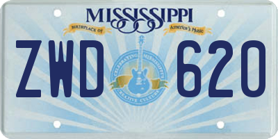 MS license plate ZWD620