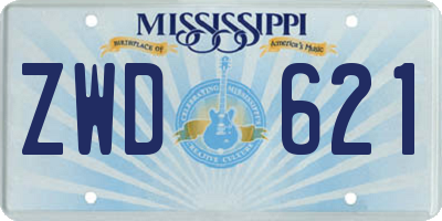 MS license plate ZWD621