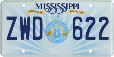 MS license plate ZWD622