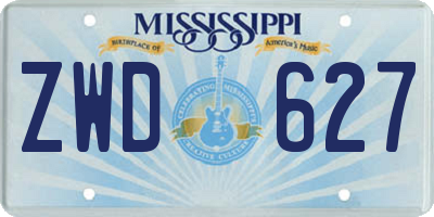 MS license plate ZWD627