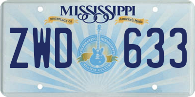 MS license plate ZWD633