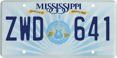 MS license plate ZWD641