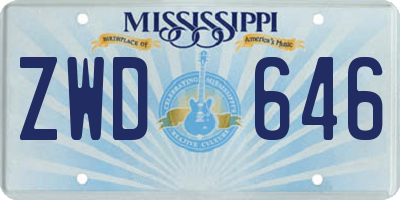 MS license plate ZWD646