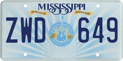 MS license plate ZWD649