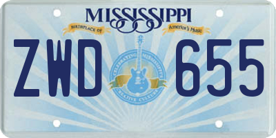 MS license plate ZWD655