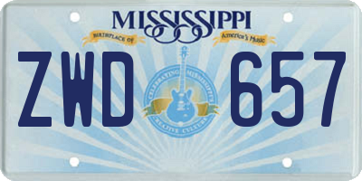 MS license plate ZWD657
