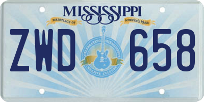 MS license plate ZWD658