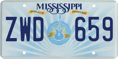 MS license plate ZWD659