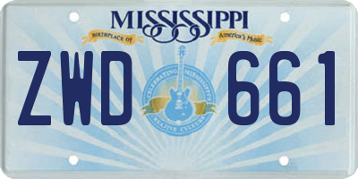 MS license plate ZWD661
