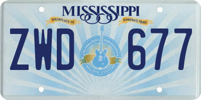 MS license plate ZWD677