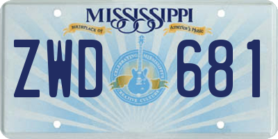 MS license plate ZWD681