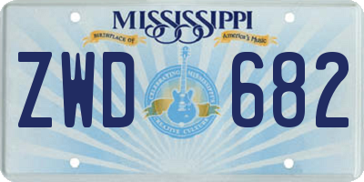 MS license plate ZWD682