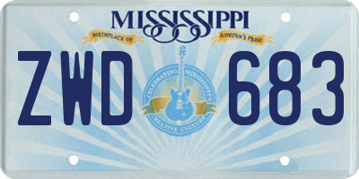 MS license plate ZWD683