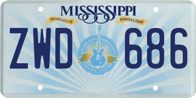 MS license plate ZWD686