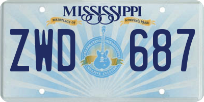 MS license plate ZWD687