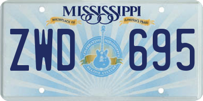 MS license plate ZWD695