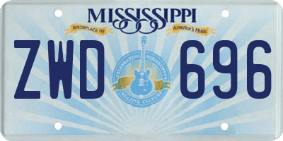 MS license plate ZWD696