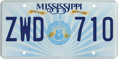MS license plate ZWD710