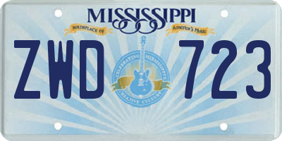 MS license plate ZWD723
