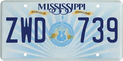 MS license plate ZWD739