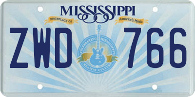 MS license plate ZWD766