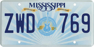 MS license plate ZWD769