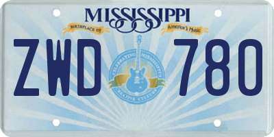 MS license plate ZWD780