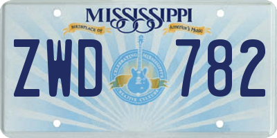 MS license plate ZWD782