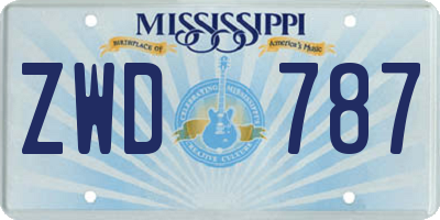 MS license plate ZWD787