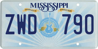 MS license plate ZWD790