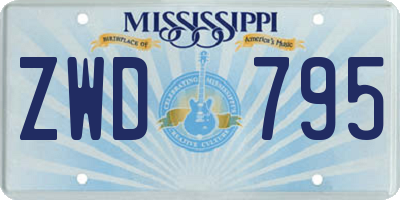 MS license plate ZWD795
