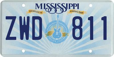 MS license plate ZWD811
