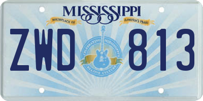 MS license plate ZWD813