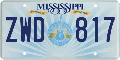 MS license plate ZWD817