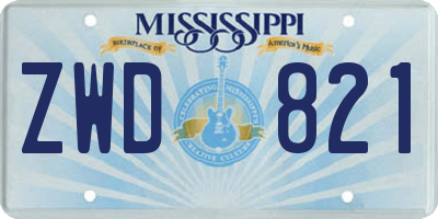 MS license plate ZWD821