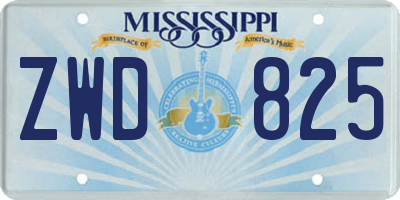 MS license plate ZWD825