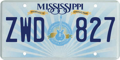 MS license plate ZWD827