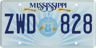 MS license plate ZWD828