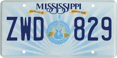 MS license plate ZWD829