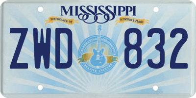 MS license plate ZWD832
